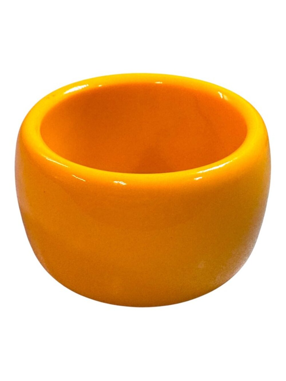 Vintage Wide Yellow Lucite Butterscotch Bangle Bracelet Retro Chunky Design 105g